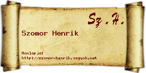 Szomor Henrik névjegykártya
